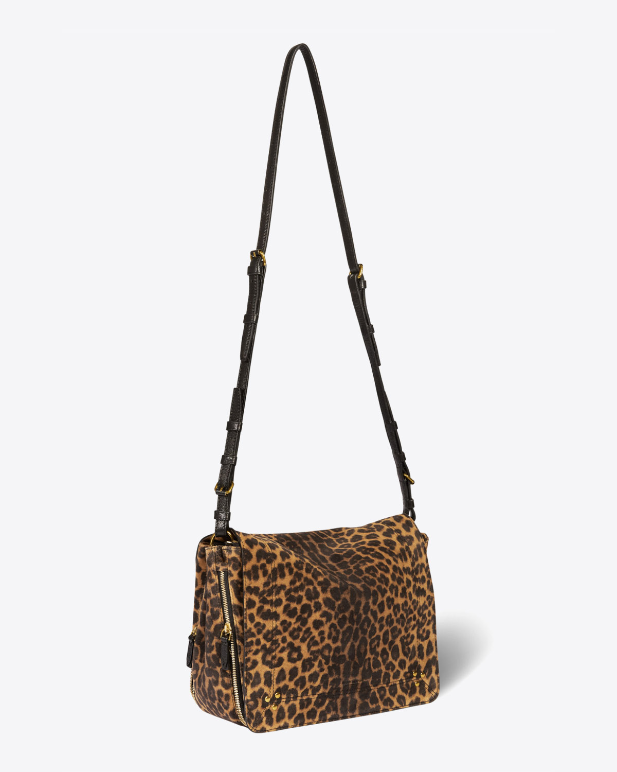 Sac bandoulière Igor split léopard chamois Jérôme Dreyfuss. 