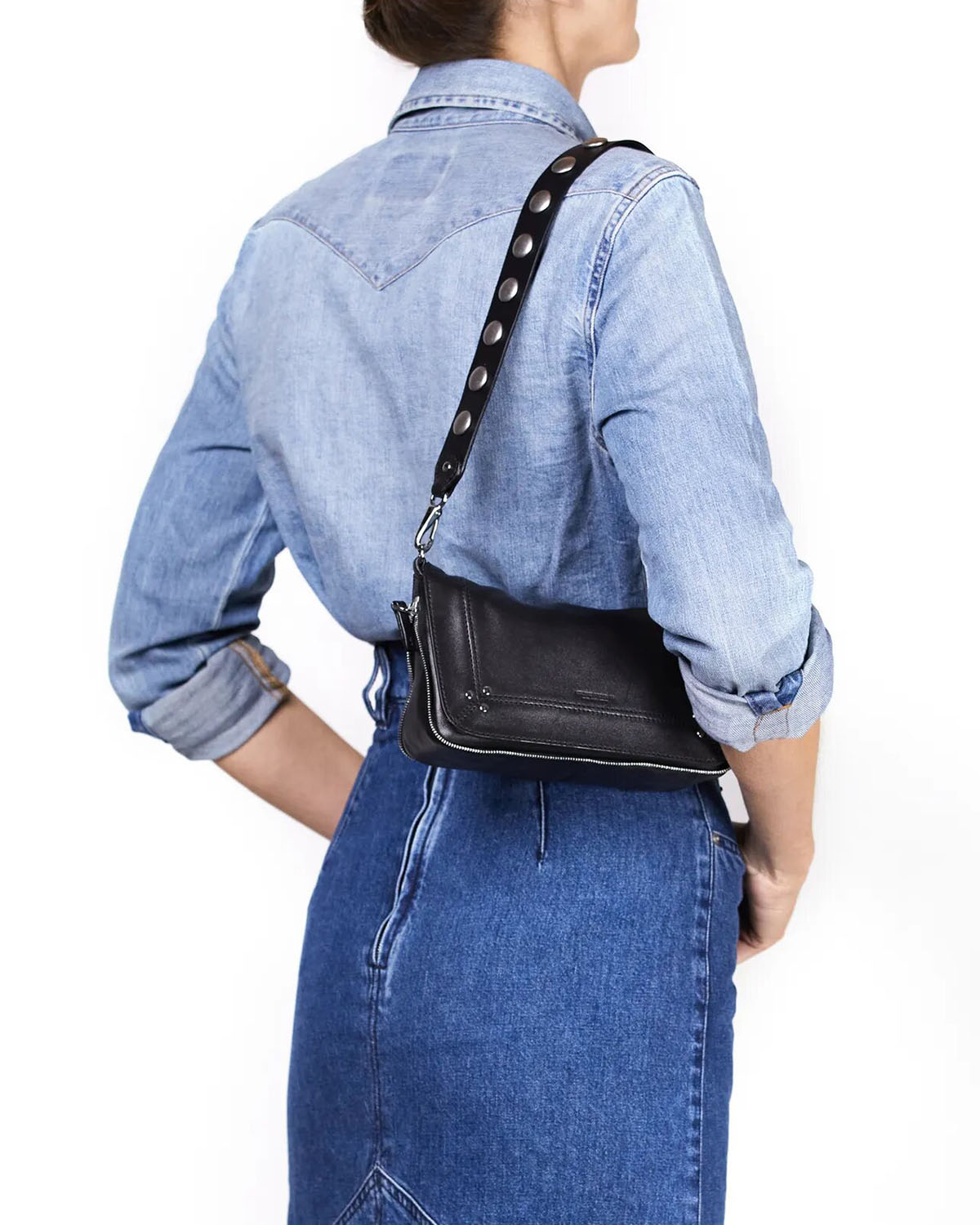 Image du produit Jérôme Dreyfuss Anse Festival – Cuir Vachette Noir Silver - 3