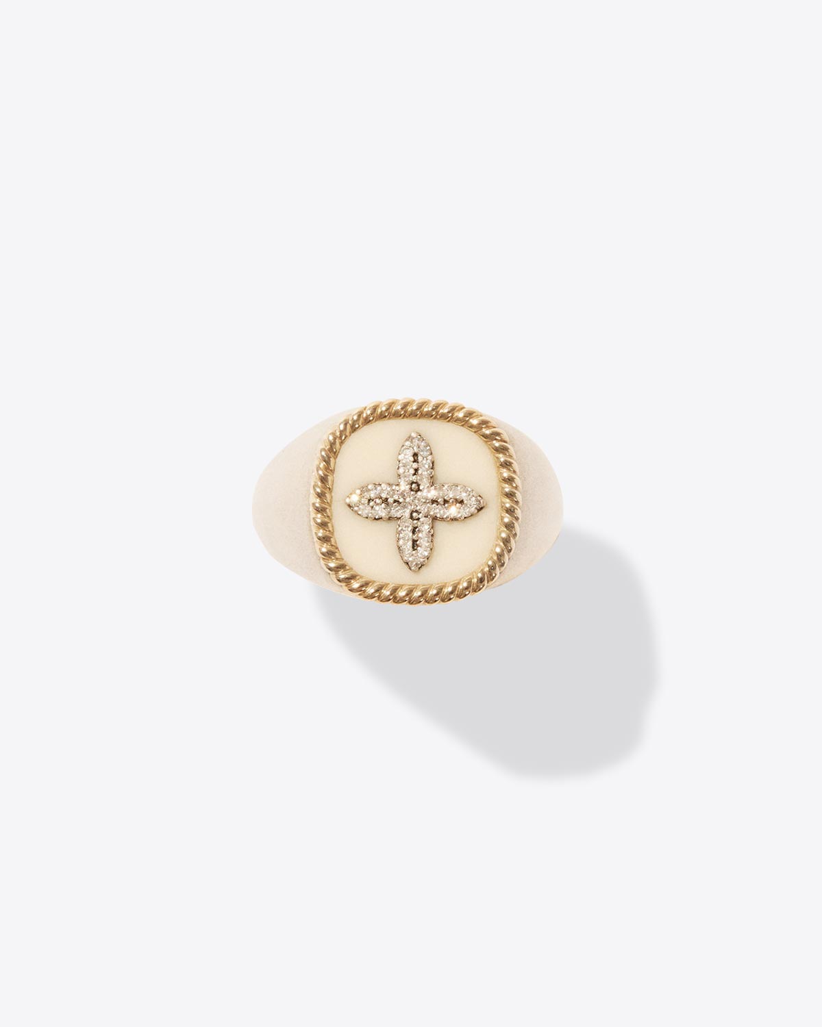 Bague Chevalière Bowie Pascale Monvoisin blanche diamant 