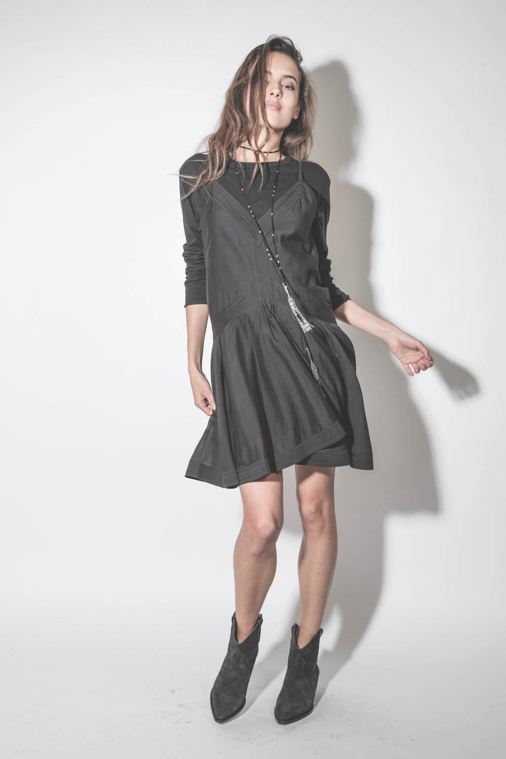 Boots en cuir suédé noir délavé Dewina Isabel Marant. 