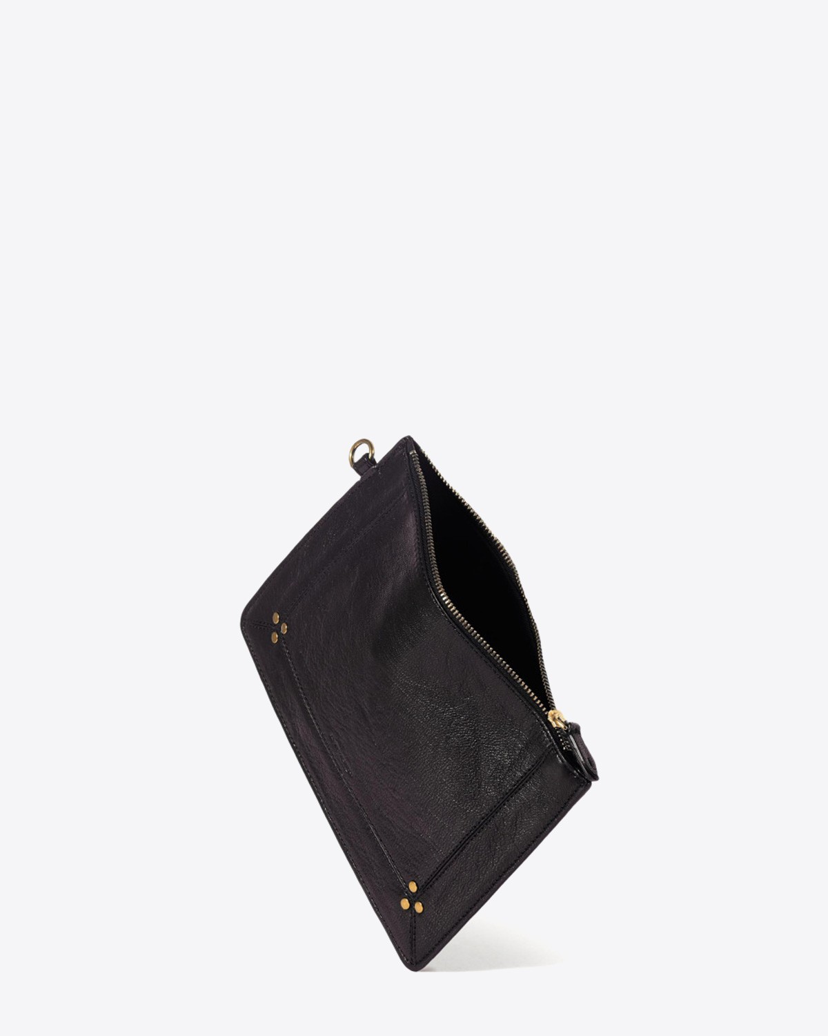 Image du produit Jérôme Dreyfuss Pochette Popoche M – Cuir Chèvre Noir Brass - 3