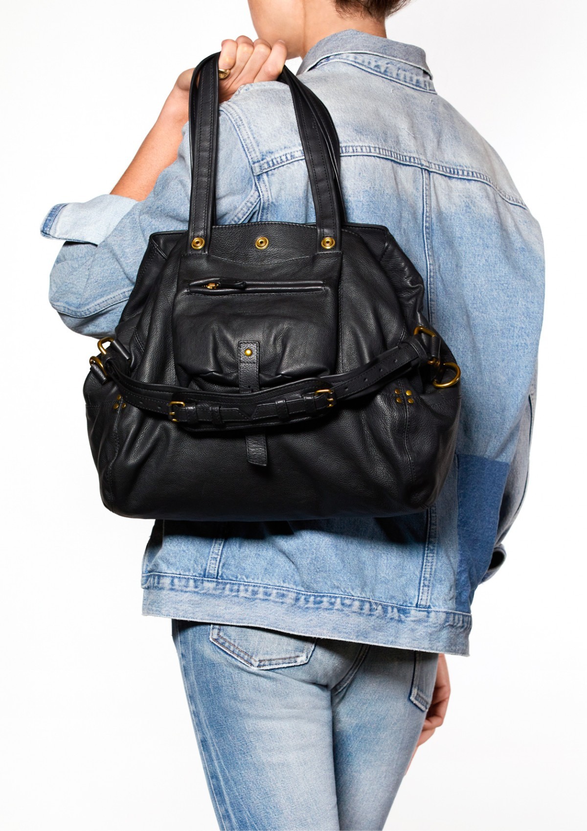 Image du produit Jérôme Dreyfuss Sac Billy M – Cuir Buffle Noir Brass - 4