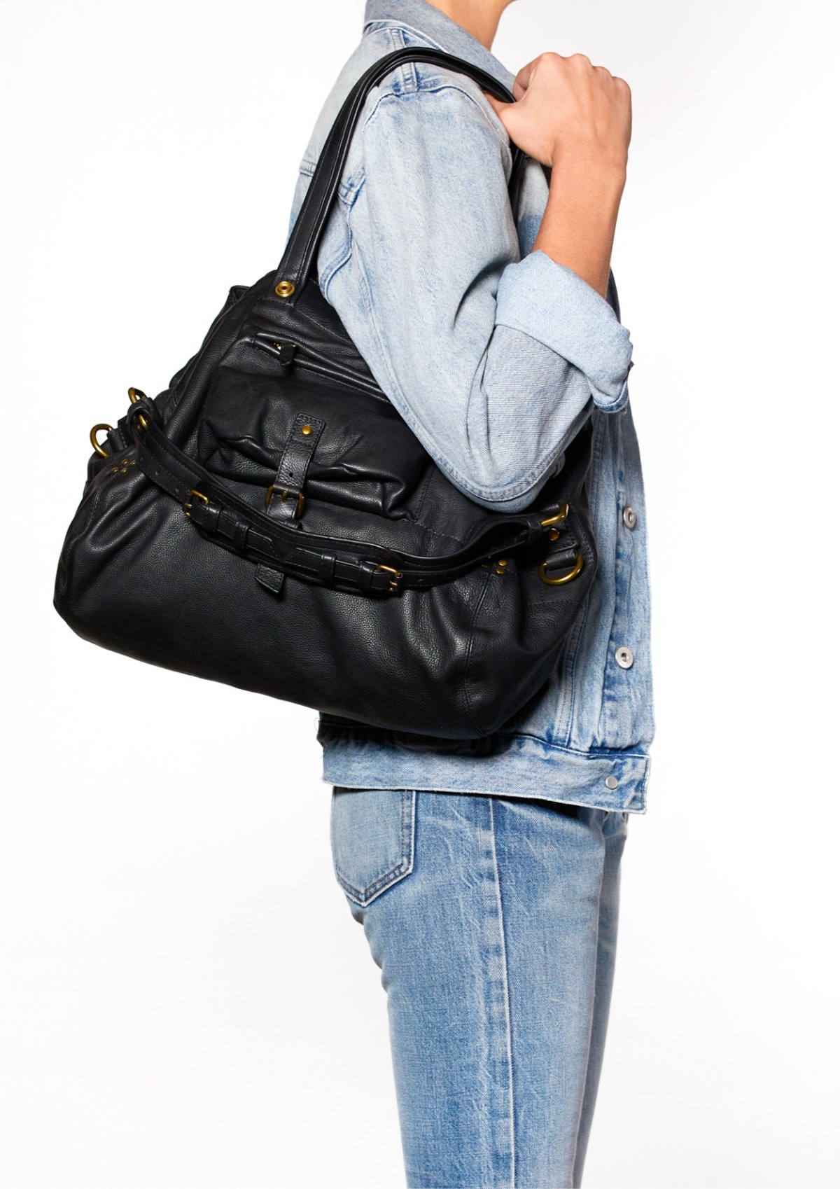 Image du produit Jérôme Dreyfuss Sac Billy M – Cuir Buffle Noir Brass - 5