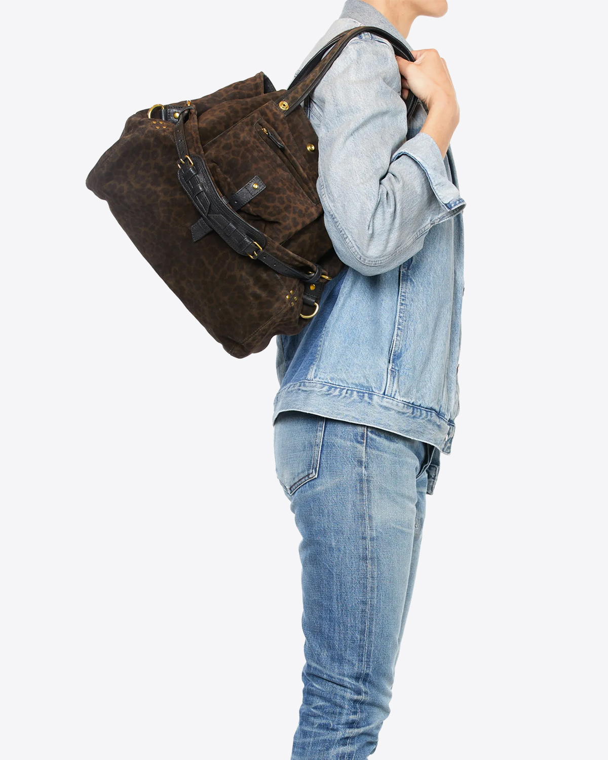 Image du produit Jérôme Dreyfuss Sac Billy M – Cuir Suédé Léopard Kaki - 3