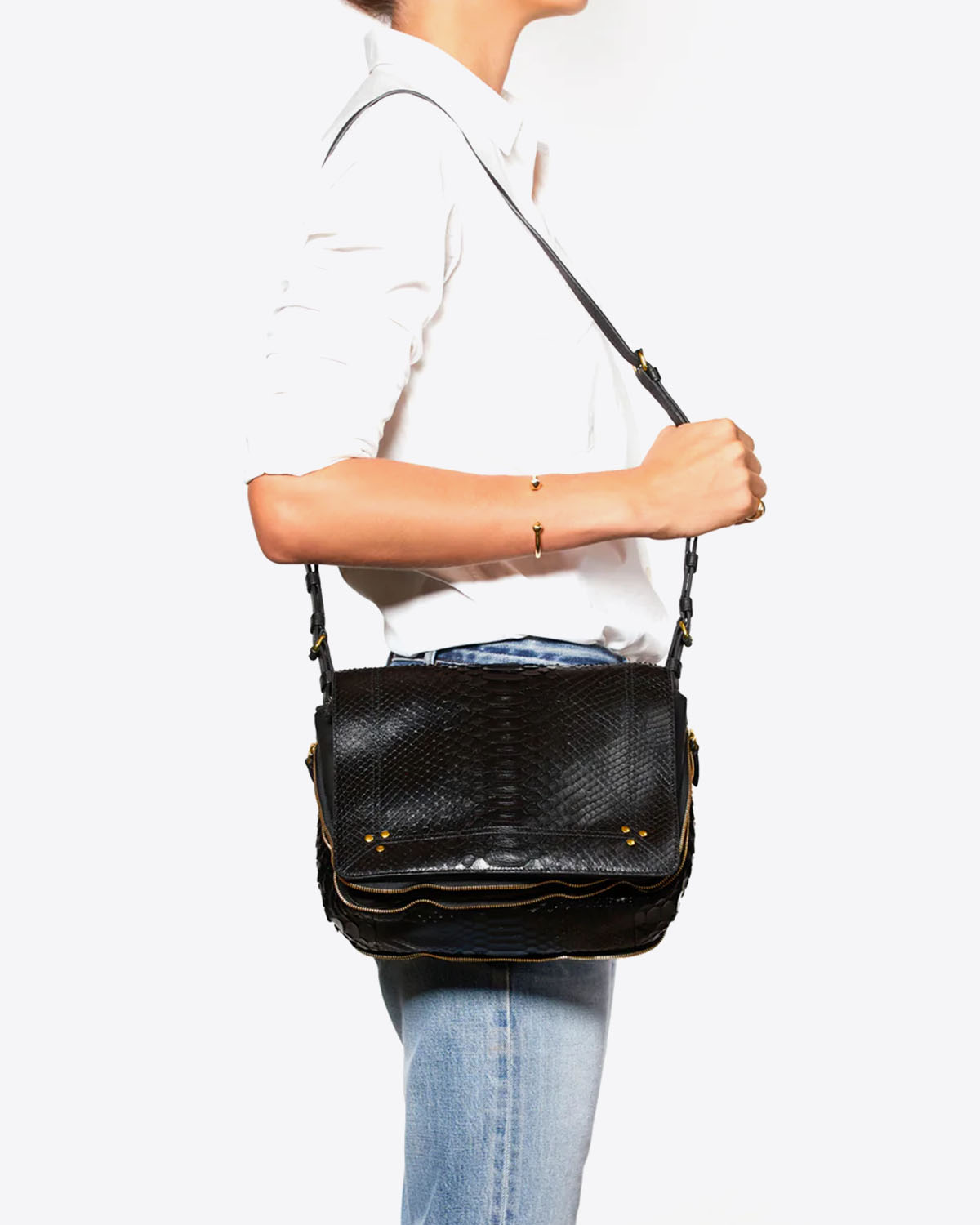 Sac Igor J&eacute;r&ocirc;me Dreyfuss  Cuir Python Noir