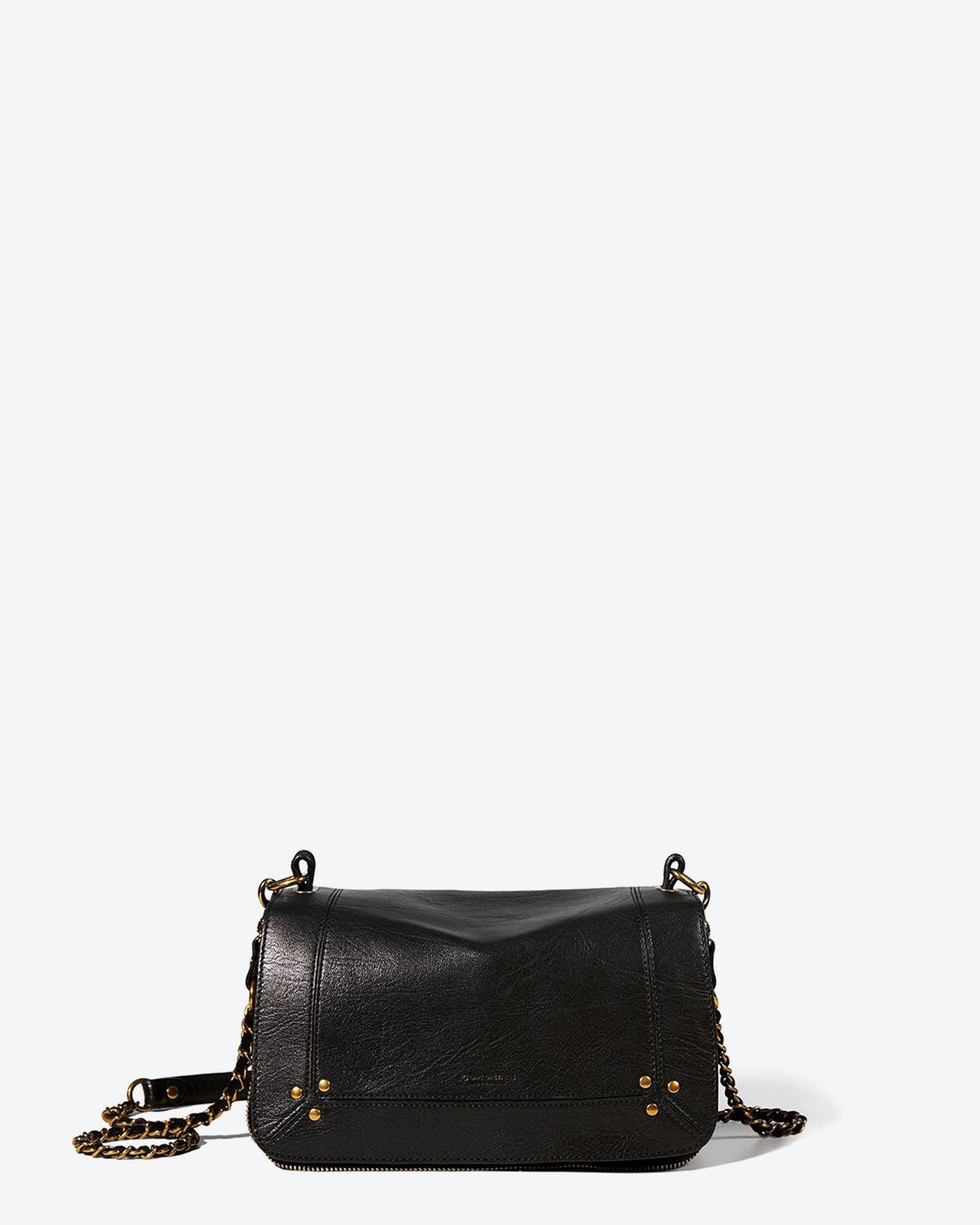 Sac  bandoulière chaine Bobi chèvre noir Jérôme Dreyfuss. 