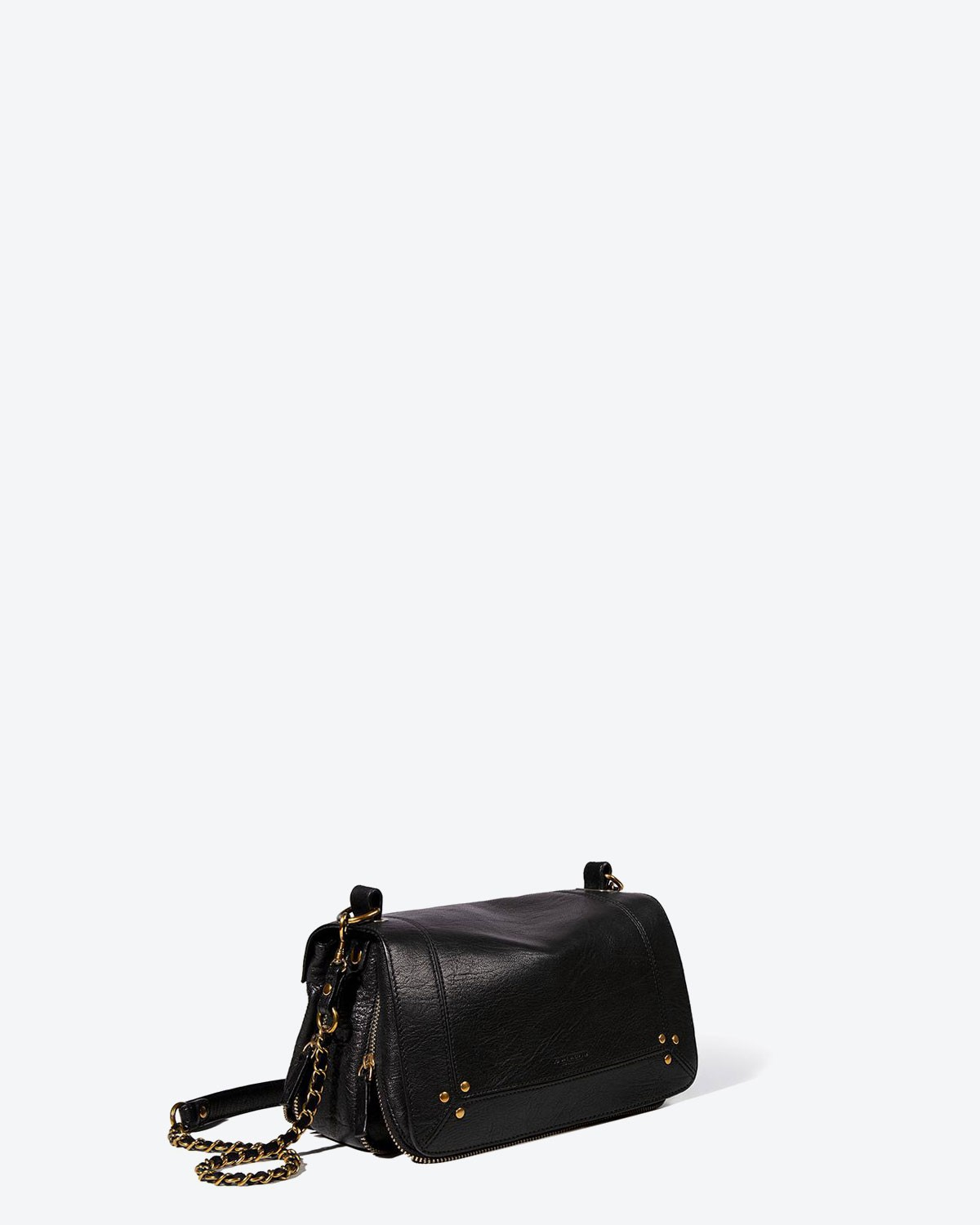 Sac  bandoulière chaine Bobi chèvre noir Jérôme Dreyfuss. 